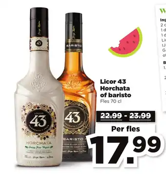 PLUS Licor 43 horchata of baristo 70cl aanbieding