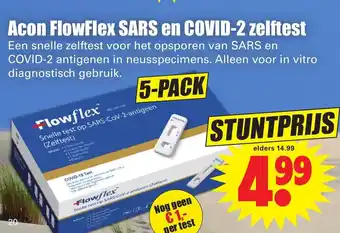 Dirk Acon Flowflex SARS en COVID-2 zelftest 5-pack aanbieding