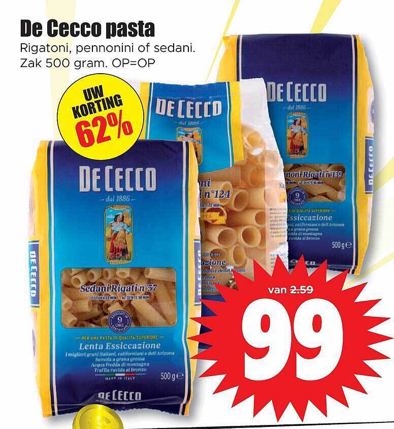 De cecco pasta aanbieding bij Dirk