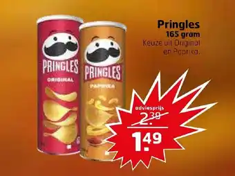 Trekpleister Pringles 165 gram aanbieding