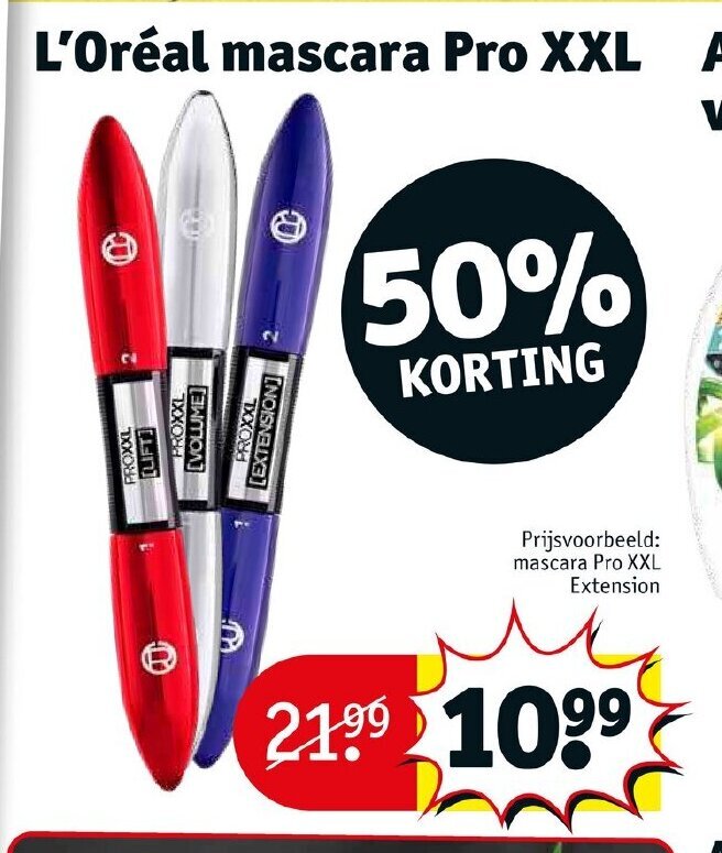 L'Oreal mascara Pro XXL aanbieding bij Kruidvat