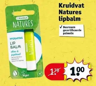 Kruidvat Natures lipbalm aanbieding