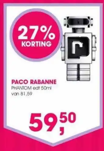 Drogisterij Visser Paco rabanne phantom edt 50ml 27% korting aanbieding