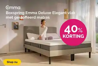 Beter Bed Emma boxspring emma deluxe elegant vlak met gestoffeerd matras 40% korting aanbieding