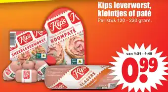 Dirk Kips leverworst, kleintjes of paté aanbieding