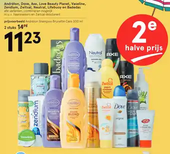 Etos Andrélon, Dove, Axe, Love Beauty Planet, Vaseline, Zendium, Zwitsal, Neutral, Lifebuoy en Badedas aanbieding