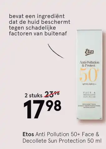 Etos Etos Anti Pollution 50+ Face & Decollete Sun Protection aanbieding