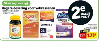 Kruidvat Davitamon vitamine D3 forte 2x75 smelttabletten aanbieding