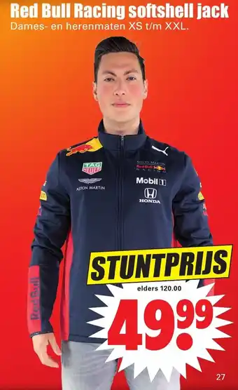 Dirk Red Bull Racing softshell jack XS-XXL aanbieding