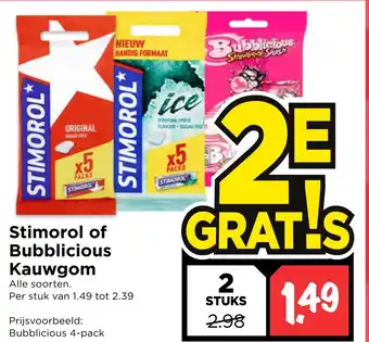 Vomar Voordeelmarkt Stimorol of Bubblicious Kauwgon aanbieding