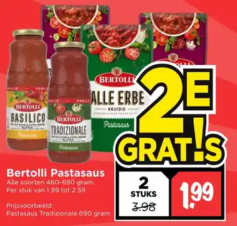 Vomar Voordeelmarkt Bertolli Pastasaus aanbieding