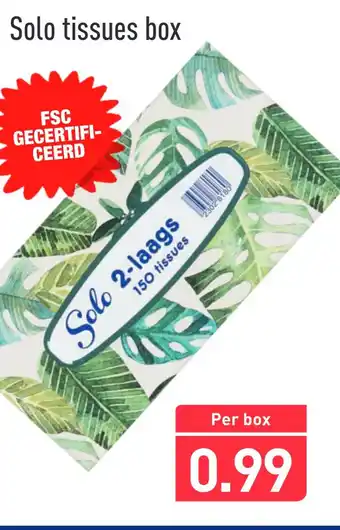 ALDI Solo tissues box 2-laags aanbieding