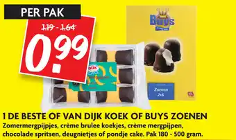 Dekamarkt 1 de Beste of Dijk koek of Buys zoenen 180-500g aanbieding