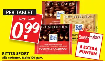 Dekamarkt Ritter Sport 100g aanbieding