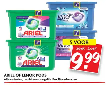 Dekamarkt Ariel of Lenor pods 5*10st aanbieding