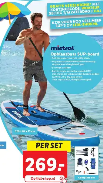 Lidl Mistral Oplaasbaar SUP-board aanbieding