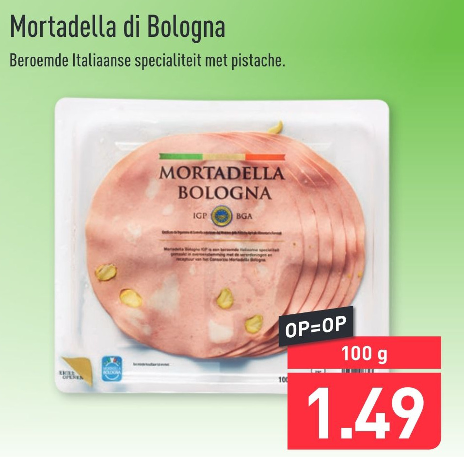 Mortadella di Bologna 100g aanbieding bij ALDI