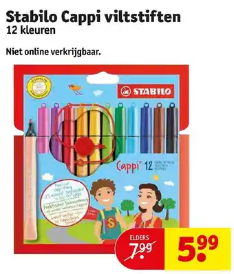 Kruidvat Stabilo cappi viltsiffen 12 kleuren aanbieding