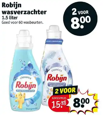 Kruidvat Robijn wasverzachter 1.5 liter aanbieding