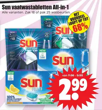 Dirk Sun vaatwastabletten all-in-one aanbieding