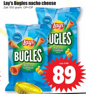 Dirk Lay's bugles nacho cheese 100g aanbieding