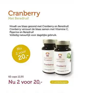 De Rode Pilaren Cranberry met beredruif aanbieding