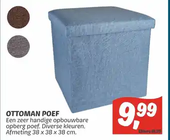 Dekamarkt Ottoman poef 38 x 38 x 38 cm aanbieding