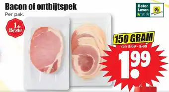 Dirk Bacon of ontbijtspek 150g aanbieding