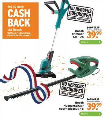 GAMMA Tot 10 euro cash back via Bosch aanbieding