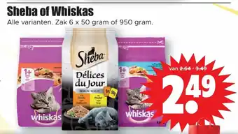 Dirk Sheba of whiskas 6 x 50g aanbieding