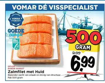 Vomar Voordeelmarkt Zalmfilet met huid 500 gram aanbieding