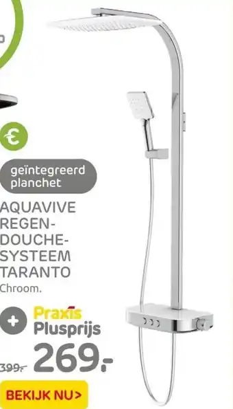 Praxis Aquavive  regen-douche system taranto aanbieding