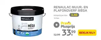 Praxis Renaulac muur- en plafondverf mega 10 liter aanbieding