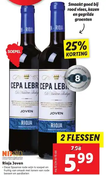 Lidl Rioja joven 2 flessen aanbieding