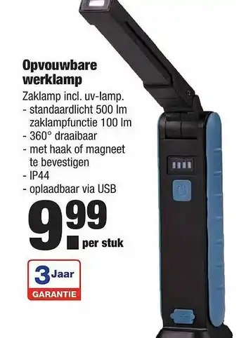 ALDI Opvouwbare werklamp aanbieding