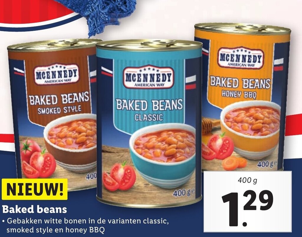 Baked beans 400g aanbieding bij Lidl