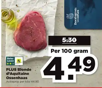 PLUS Blonde d'aquitaine ossenhaas 100 gram aanbieding