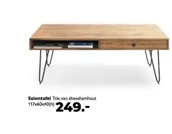 Eijerkamp Salontafel trix van sheeshamhout 117x60x40(h) aanbieding