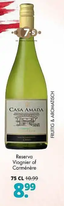 Mitra Casa amada reserva viognier of carménère 75 cl aanbieding