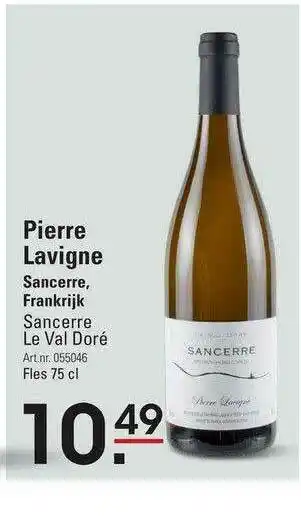 Sligro Pierre lavigne sancerre le val doré sancerre, frankrijk 75 cl aanbieding