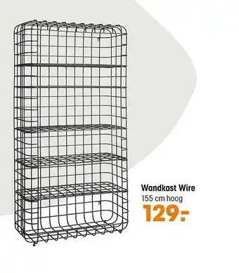 Kwantum Wandkast wire 155 cm hoog aanbieding