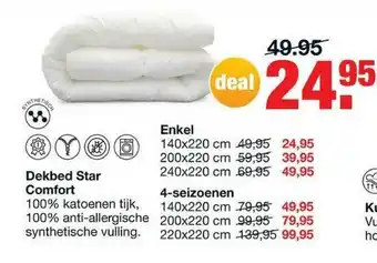 Budget Home Store Dekbed star comfort Enkel of 4-seizonen aanbieding