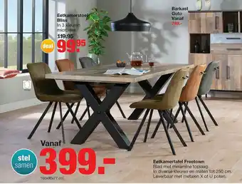 Budget Home Store Eetkamertafel freetown, eetkamerstoel bliss of barkast guto aanbieding