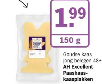 Albert Heijn AH Excellent Paashaas- kaasplakken 150g aanbieding