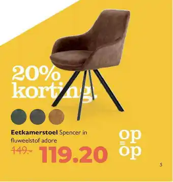 Eijerkamp Eetkamerstoel spencer in fluweelstof adore aanbieding