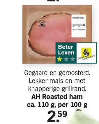 Albert Heijn AH Roasted hạm ca. 110 g, per 100 g aanbieding