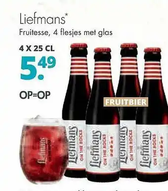 Mitra Liefmans fruitesse 4x25 cl aanbieding