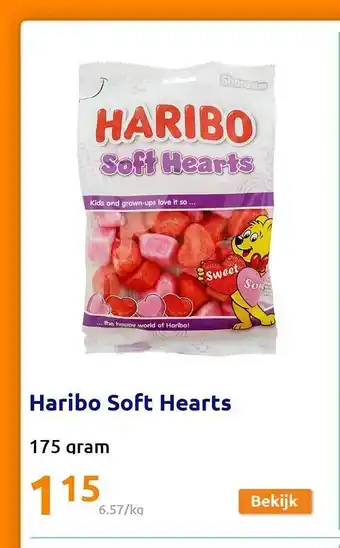 Action Haribo soft hearts aanbieding