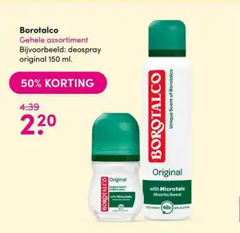 DA Borotalco 150 ml aanbieding