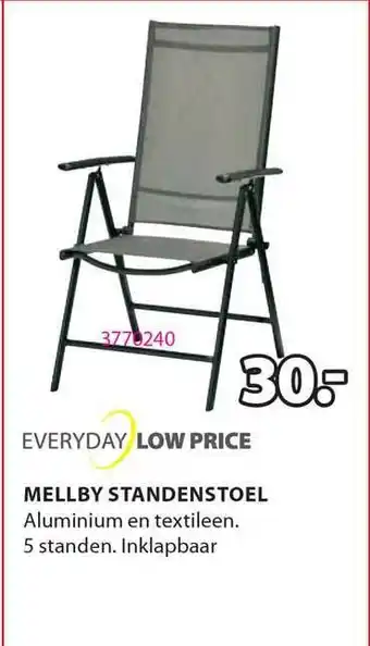 Jysk Mellyby standenstoel aanbieding